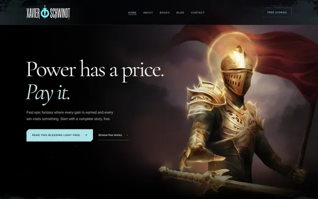 Epic fantasy author homepage